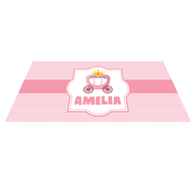 Custom princess carriage kids vinyl rug - TenStickers