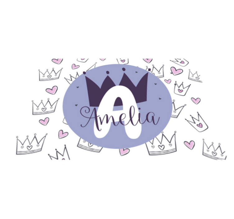 Personalized crown print kids vinyl rug - TenStickers