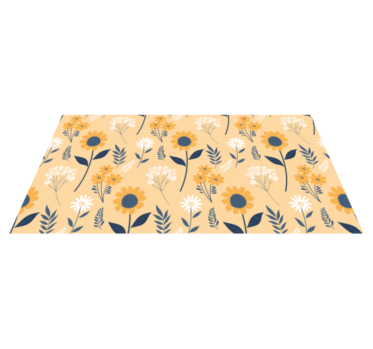 Floral vinyl rug joyful botanical design - TenStickers