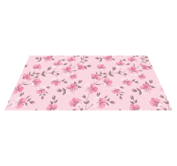 Blossom Pink Serenity floral vinyl rug - TenStickers