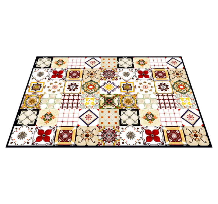 Portuguese style tiles vinyl kitchen mat - TenStickers