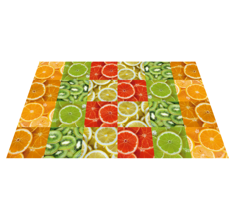 Citrus slice mosaic kitchen vinyl rug - TenStickers