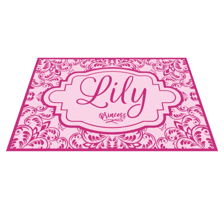 Princess Floral Design custom vinyl rug - TenStickers