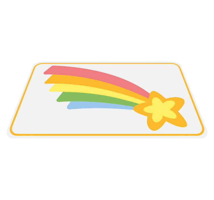 Rainbow Star Motif kids vinyl rug - TenStickers