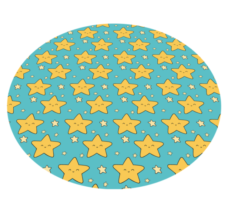 Cheerful Star Pattern kids vinyl rug - TenStickers
