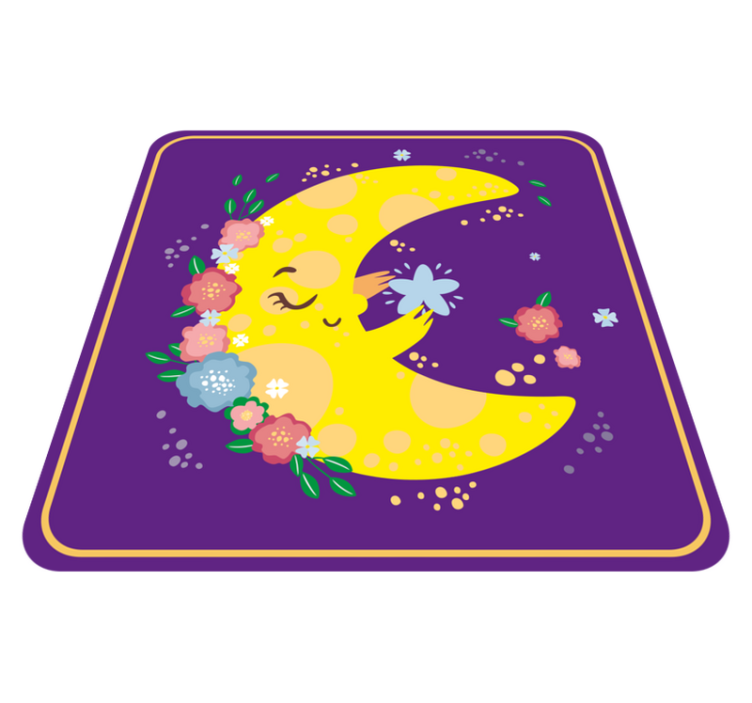 Cheerful Moon Blossom star vinyl rug - TenStickers