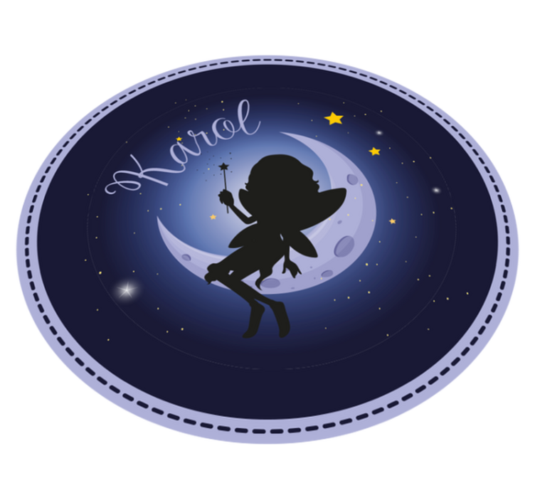 Fairy moonlight with name kids vinyl rug - TenStickers