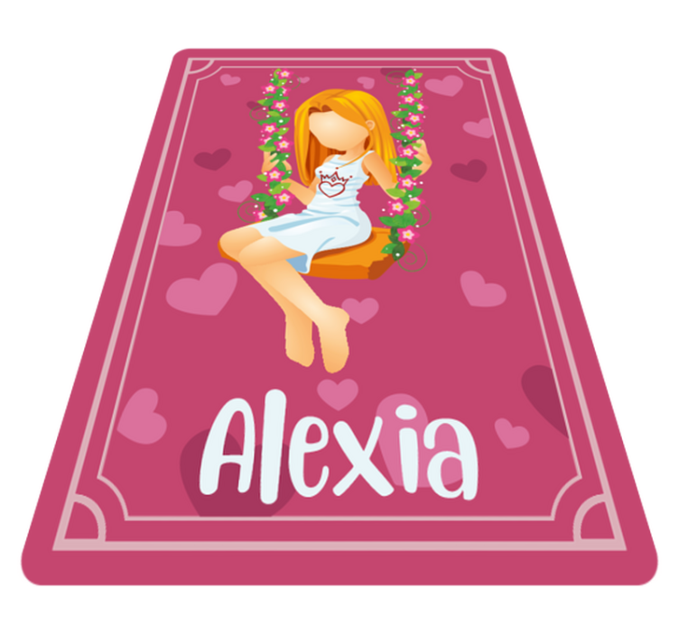 Grass swing with name teen vinyl rug - TenStickers