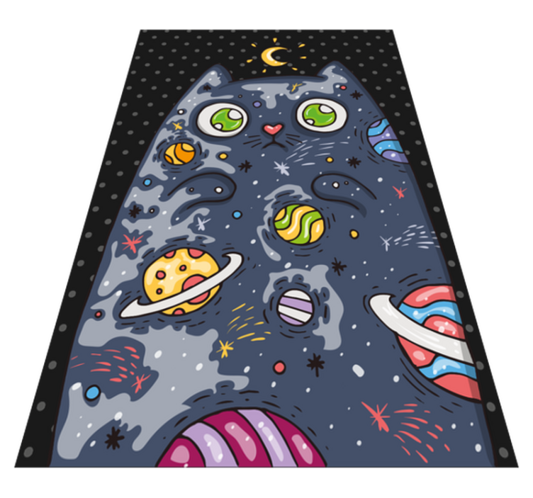 Cosmic Cat Adventure kids vinyl rug - TenStickers