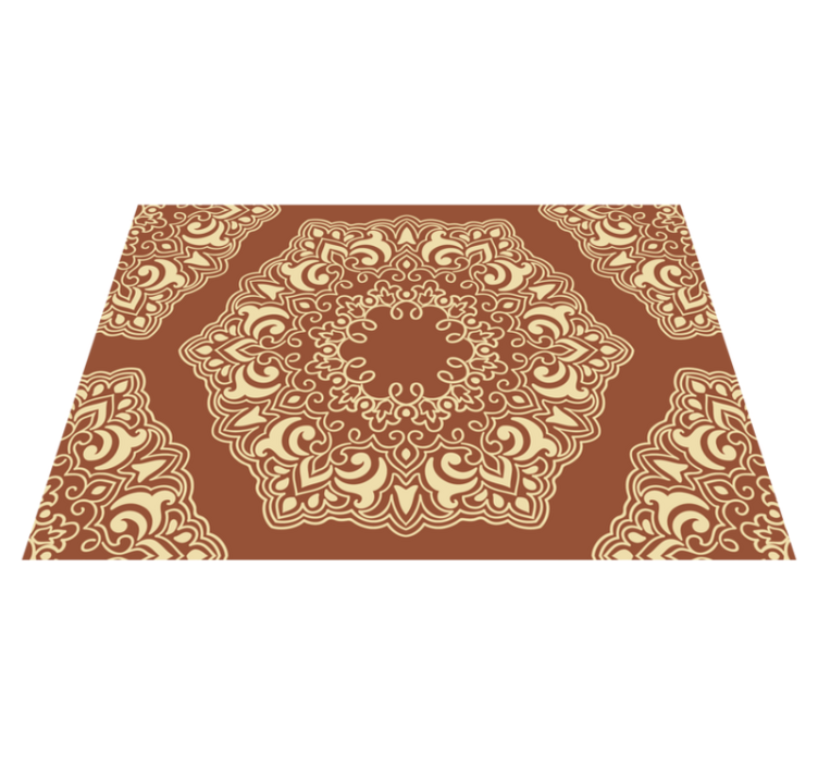 Complex Botanical Arrangement mandala vinyl rug - TenStickers