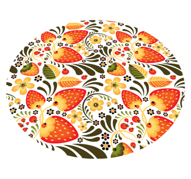 Strawberry Pattern floral vinyl rug - TenStickers