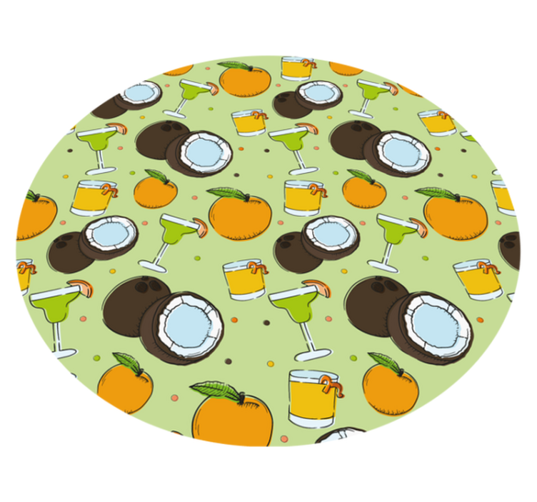 Coconut Cocktail Fun circular vinyl rug - TenStickers