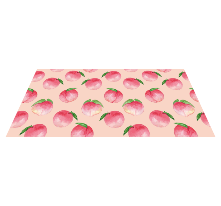 Peach blossom pattern kitchen vinyl rug - TenStickers