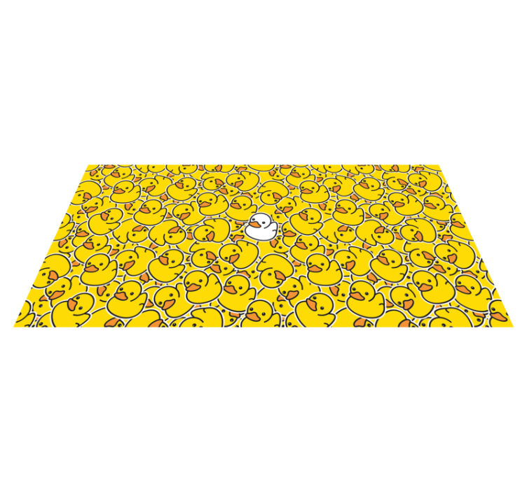 White duck with yellow pattern animal vinyl rug - TenStickers