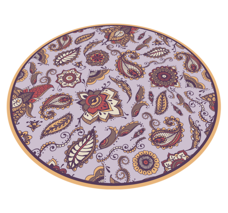 Elaborate botanical motifs floral vinyl rug - TenStickers