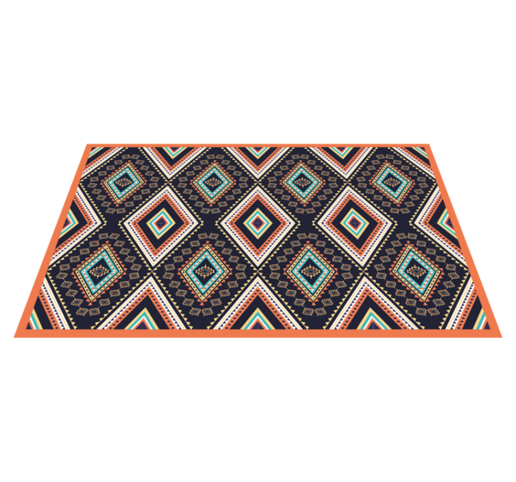 Colorful Diamond Pattern ethnic vinyl rug - TenStickers
