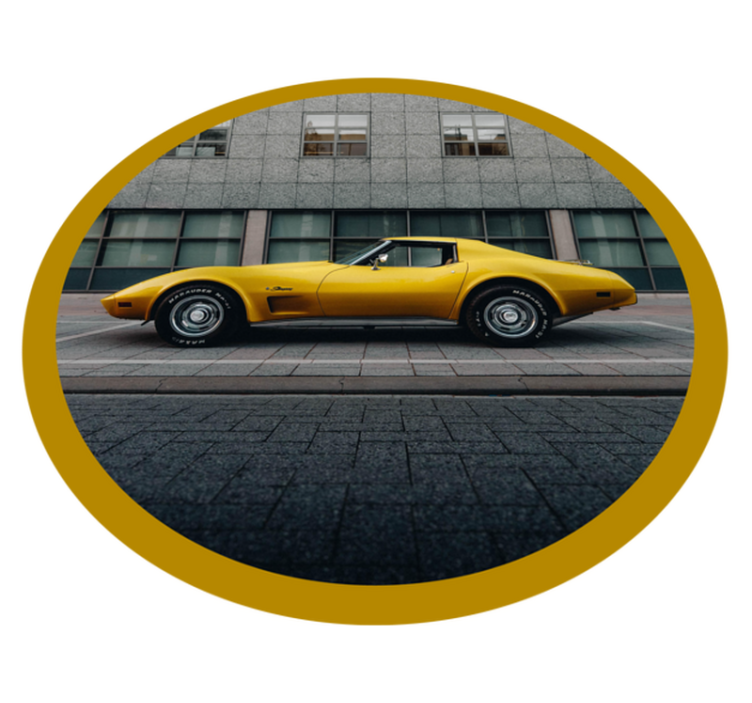 Classic yellow car teen vinyl rug - TenStickers