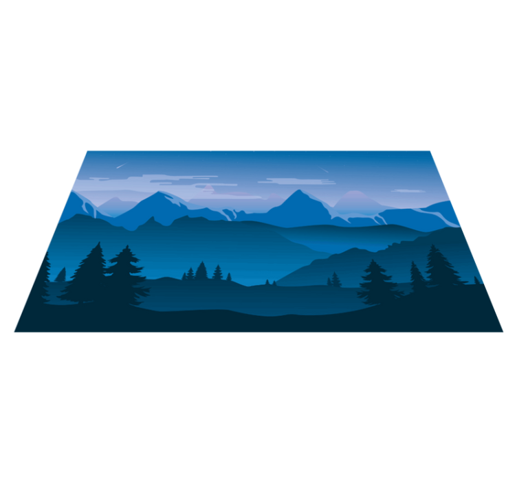 Mountain View Scene nature vinyl rug - TenStickers