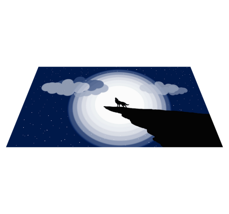 Crescent Moon Howl teen vinyl rug - TenStickers