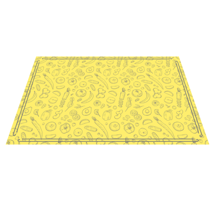 Whimsical Fruit Pattern kitchen vinyl rug - TenStickers