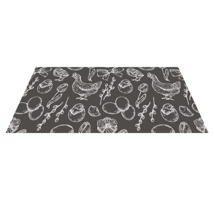 Charming Farmyard Motifs kitchen vinyl rug - TenStickers