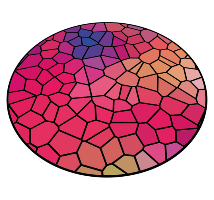 Lively Mosaic Composition circular vinyl rug - TenStickers