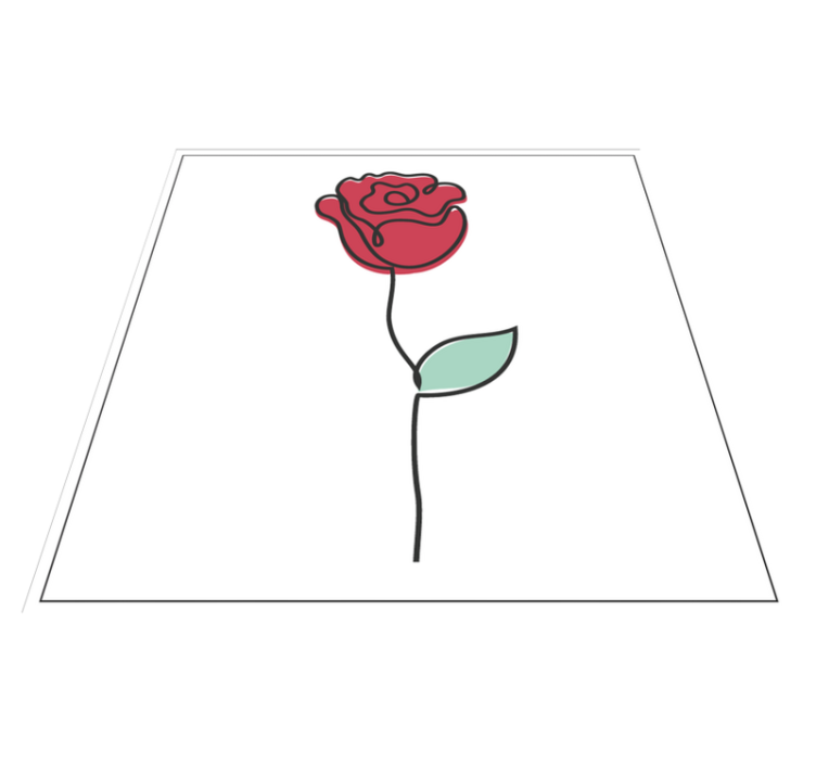 Stylish Rose Blossom floral vinyl rug - TenStickers