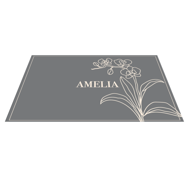 Elegant Floral Personalized custom vinyl rug - TenStickers