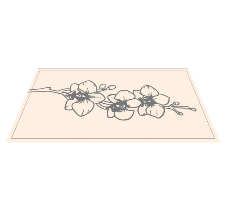 Graceful orchid floral vinyl rug - TenStickers