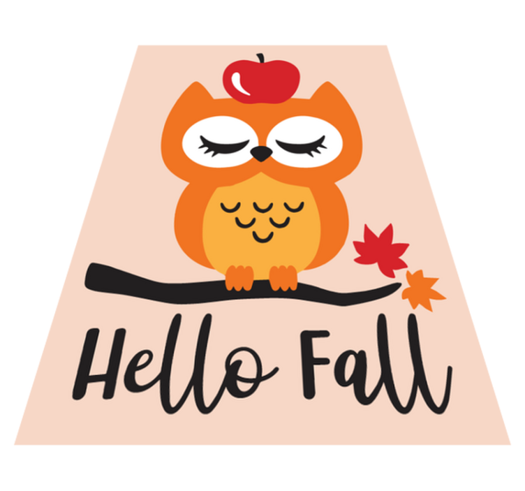 Hello fall owl kids vinyl rug - TenStickers