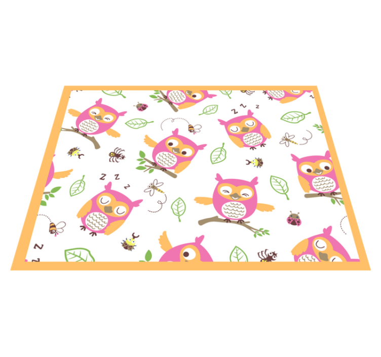 Cute Owl Pattern nursery vinyl rug - TenStickers