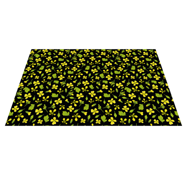 Vibrant Floral Pattern nature vinyl rug - TenStickers