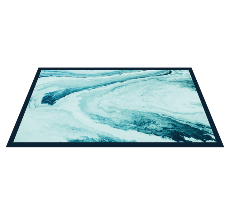 Swirling Aqua Pattern living room vinyl rug - TenStickers