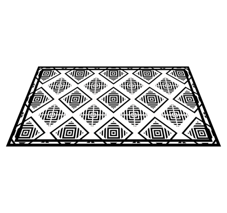 Monochrome Motifs geometric vinyl rug - TenStickers