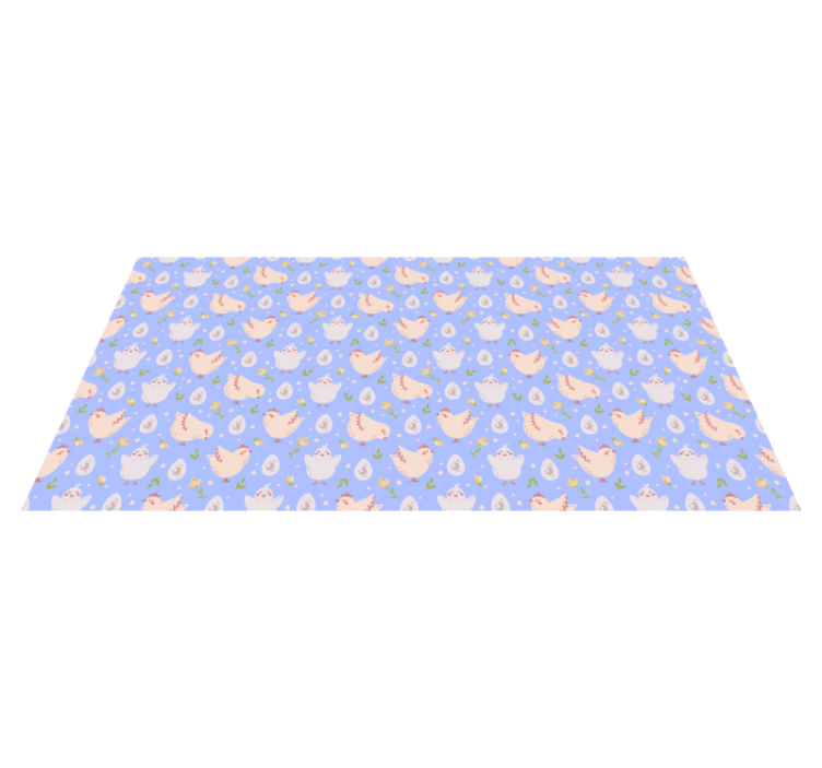 Delightful Chickens Motif kids vinyl rug - TenStickers