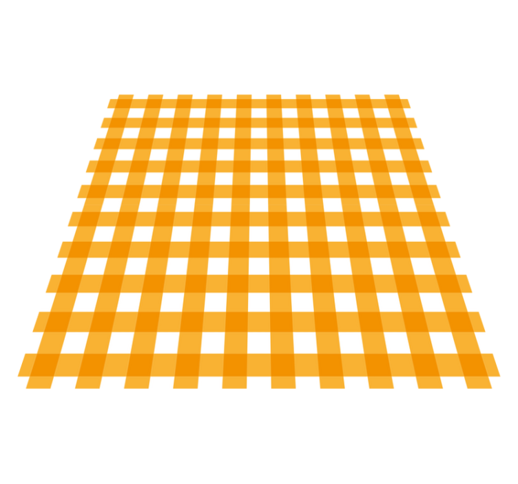 Orange checkered motif kitchen vinyl rug - TenStickers