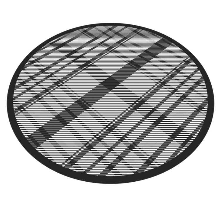 Black Plaid Pattern striped vinyl rug - TenStickers
