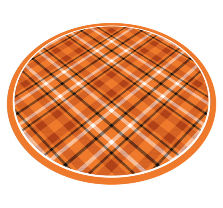 Plaid Pattern Charm circular vinyl rug - TenStickers