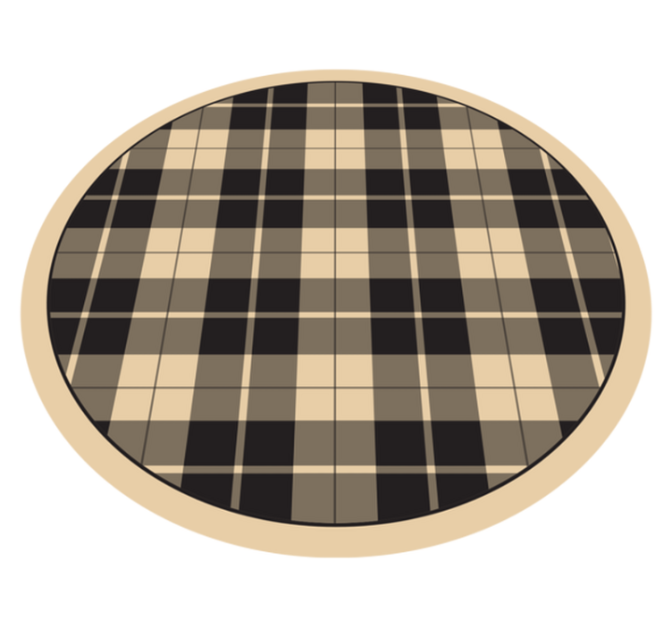 Plaid Configuration circular vinyl rug - TenStickers