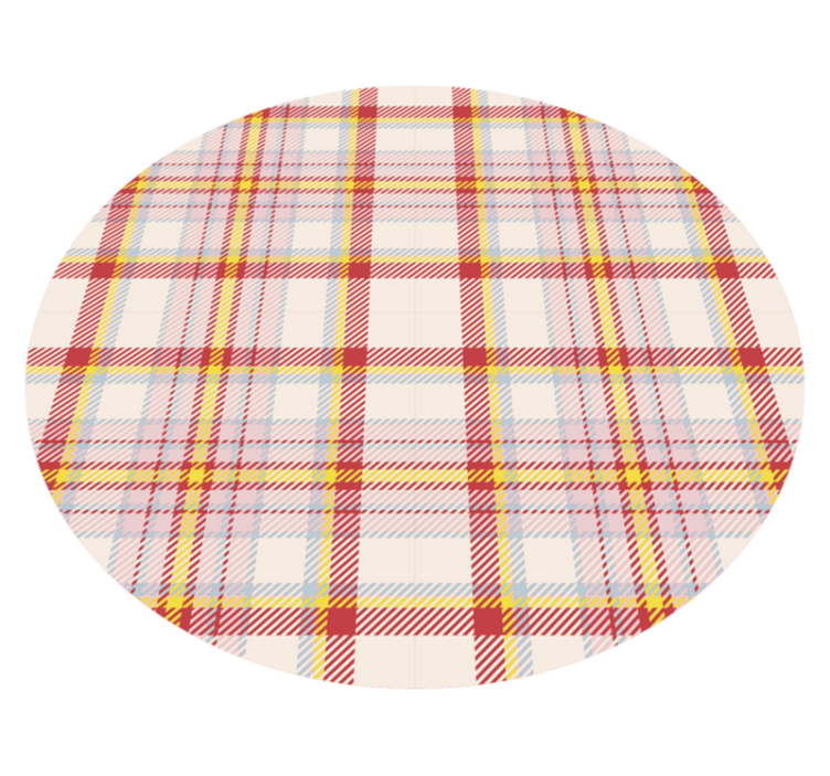 Vibrant Check Pattern circular vinyl rug - TenStickers