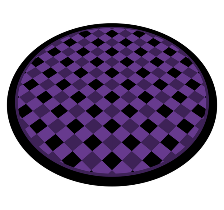 Chic Checkered Pattern modern vinyl rug - TenStickers