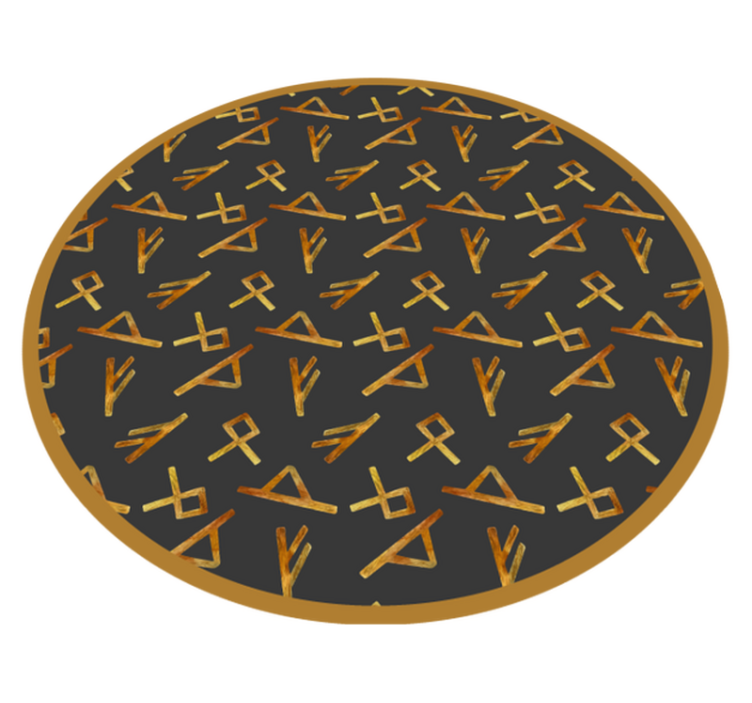 Abstract Golden Shapes geometric vinyl rug - TenStickers
