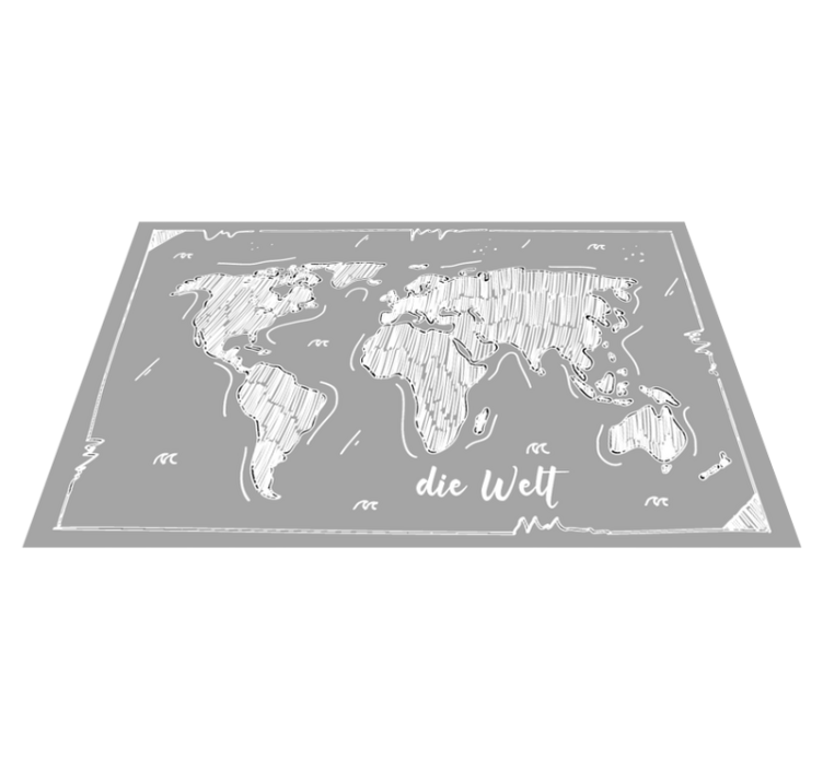 Worldwide map outline world map vinyl rug - TenStickers