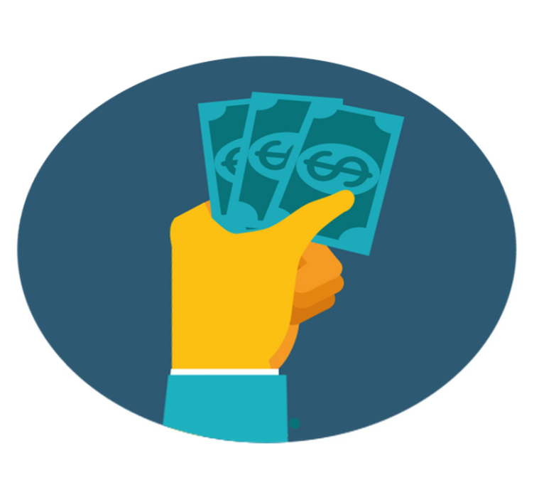 Hand Holding Cash kids vinyl rug - TenStickers