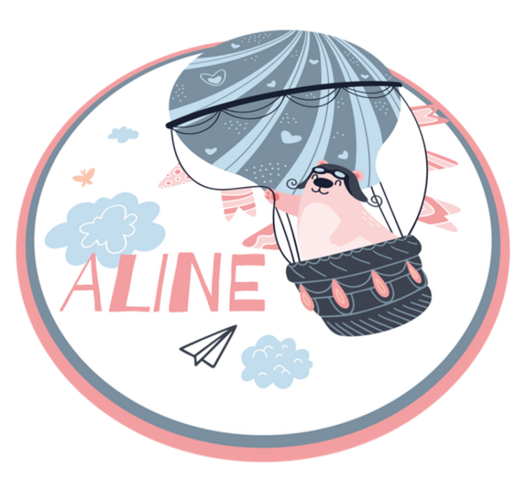 Hot Air Balloon custom vinyl rug - TenStickers