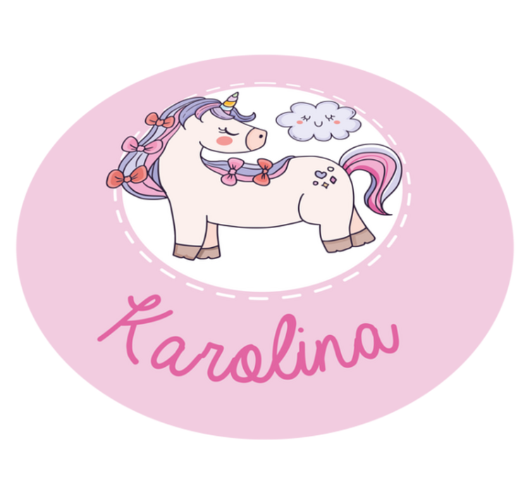 UNICORN WITH NAME custom vinyl rug - TenStickers
