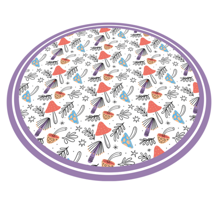 Colorful fungi sprouts nature vinyl rug - TenStickers