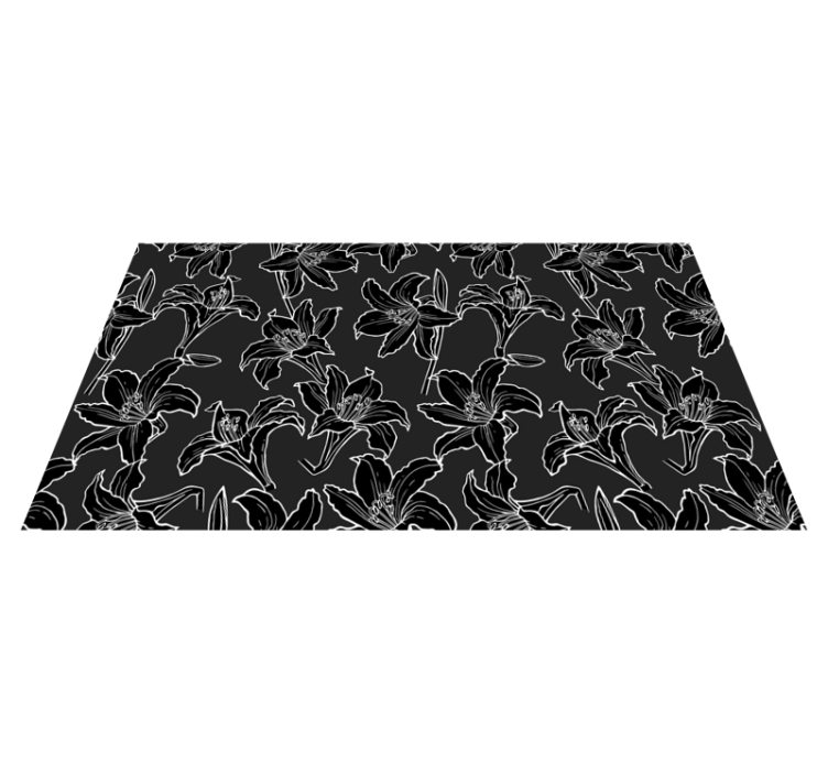 Black Flower Arrangement floral vinyl rug - TenStickers