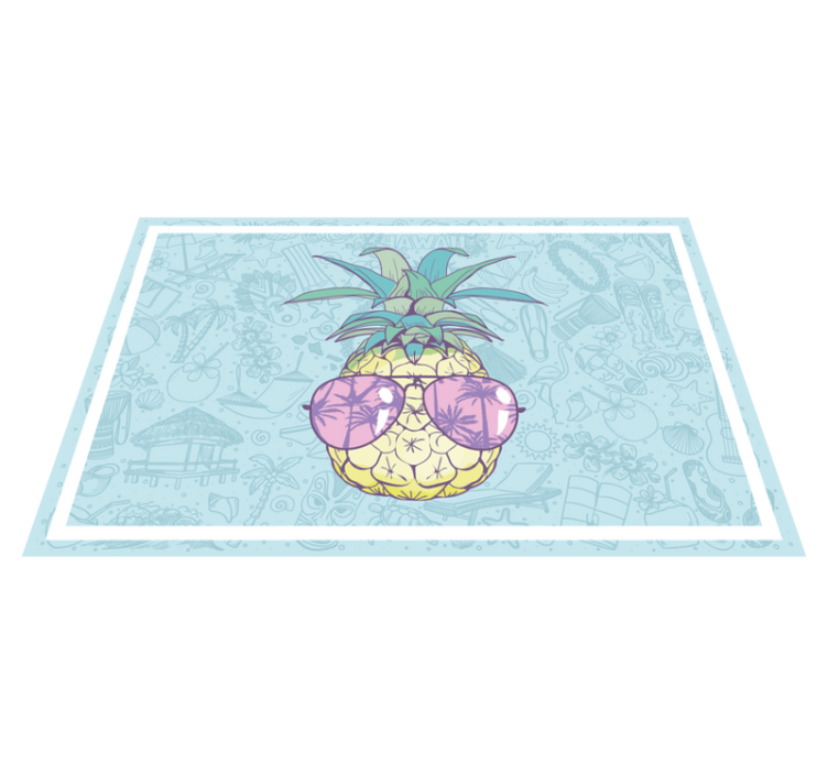 Hawaiian pineapple cartoon modern rug - TenStickers