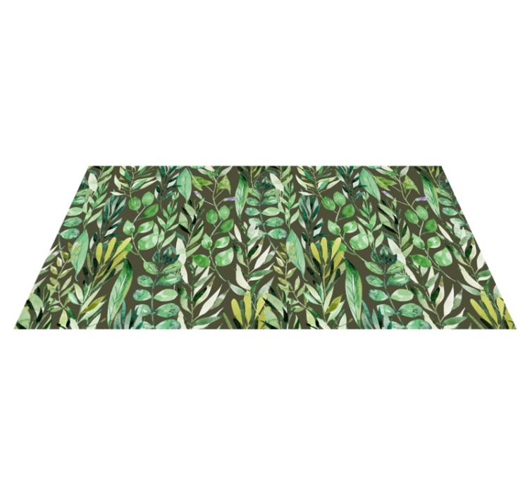 Lush Greenery Pattern nature vinyl rug - TenStickers